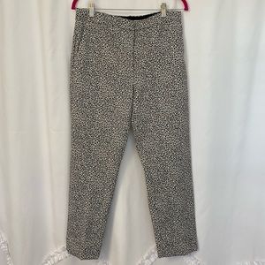 Ann Taylor Black & White Leopard Print Ankle Pants